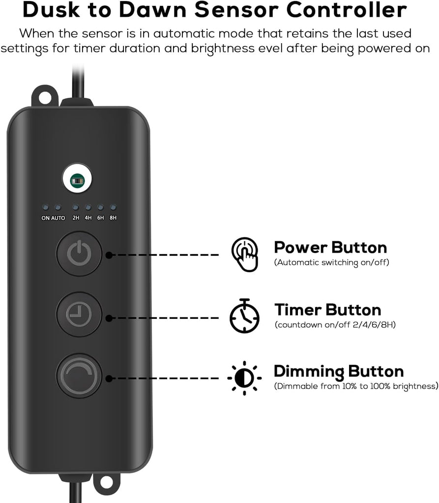 Outdoor Landscape Lighting with Dusk to Dawn Sensor Controller, 4 Pack