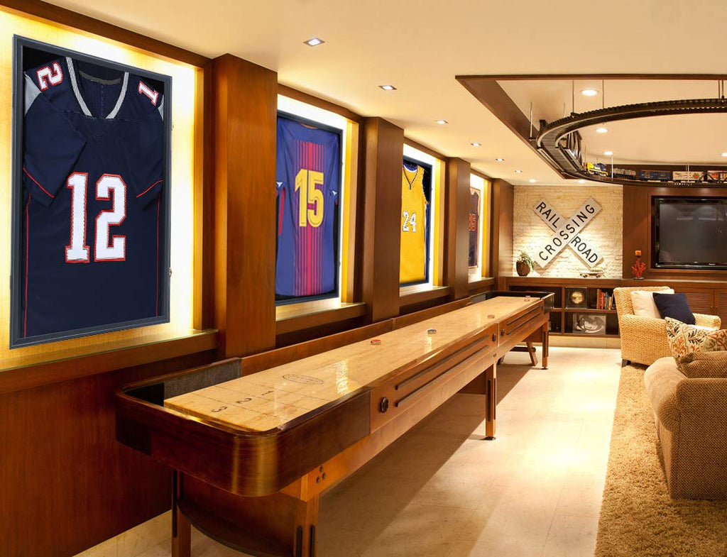 Jersey Display Frame Case, Large Sport Jersey Shadow Box, Black