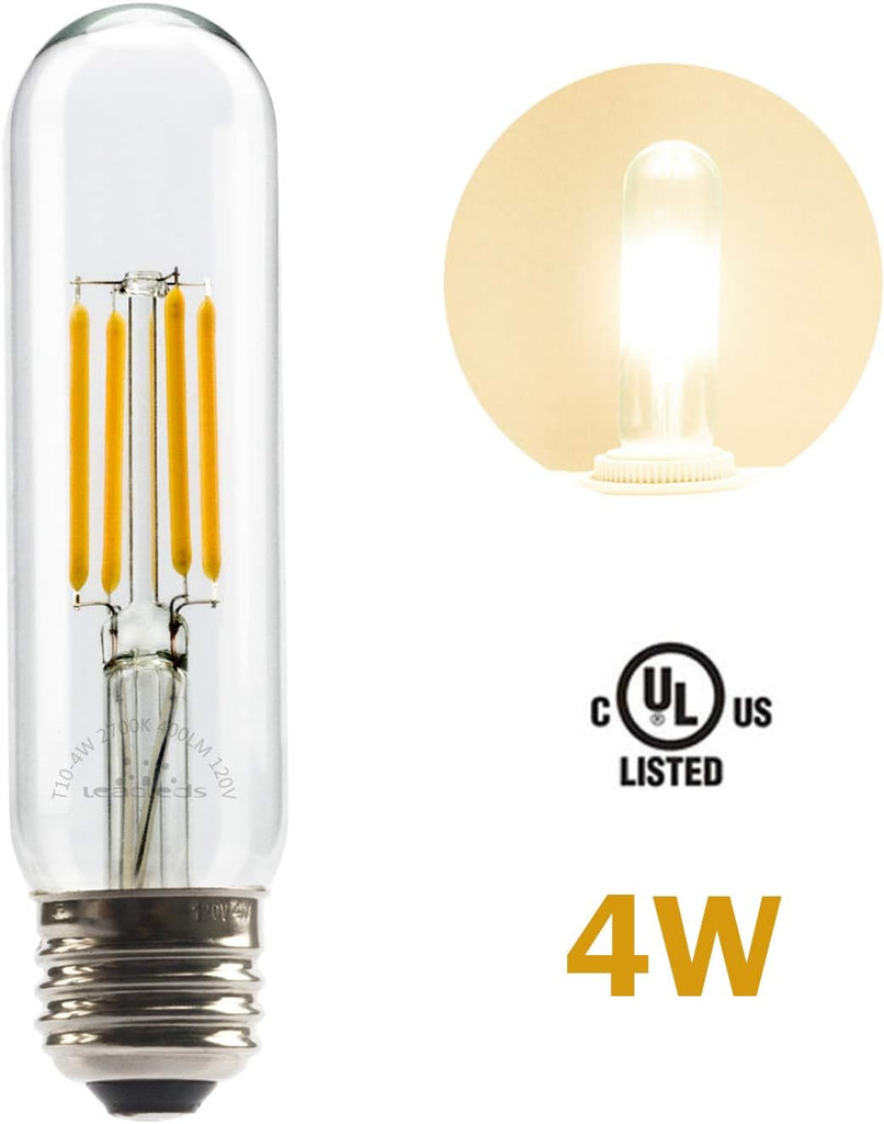 6 Pack Tubular Edison Bulb 40W Equivalent, E26 Base, 4W 2700K Non-Dimmable