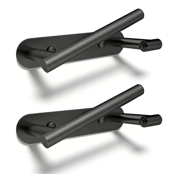 Toilet Paper Holder Adhesive or Screw-in Matte Black, 2 Packs