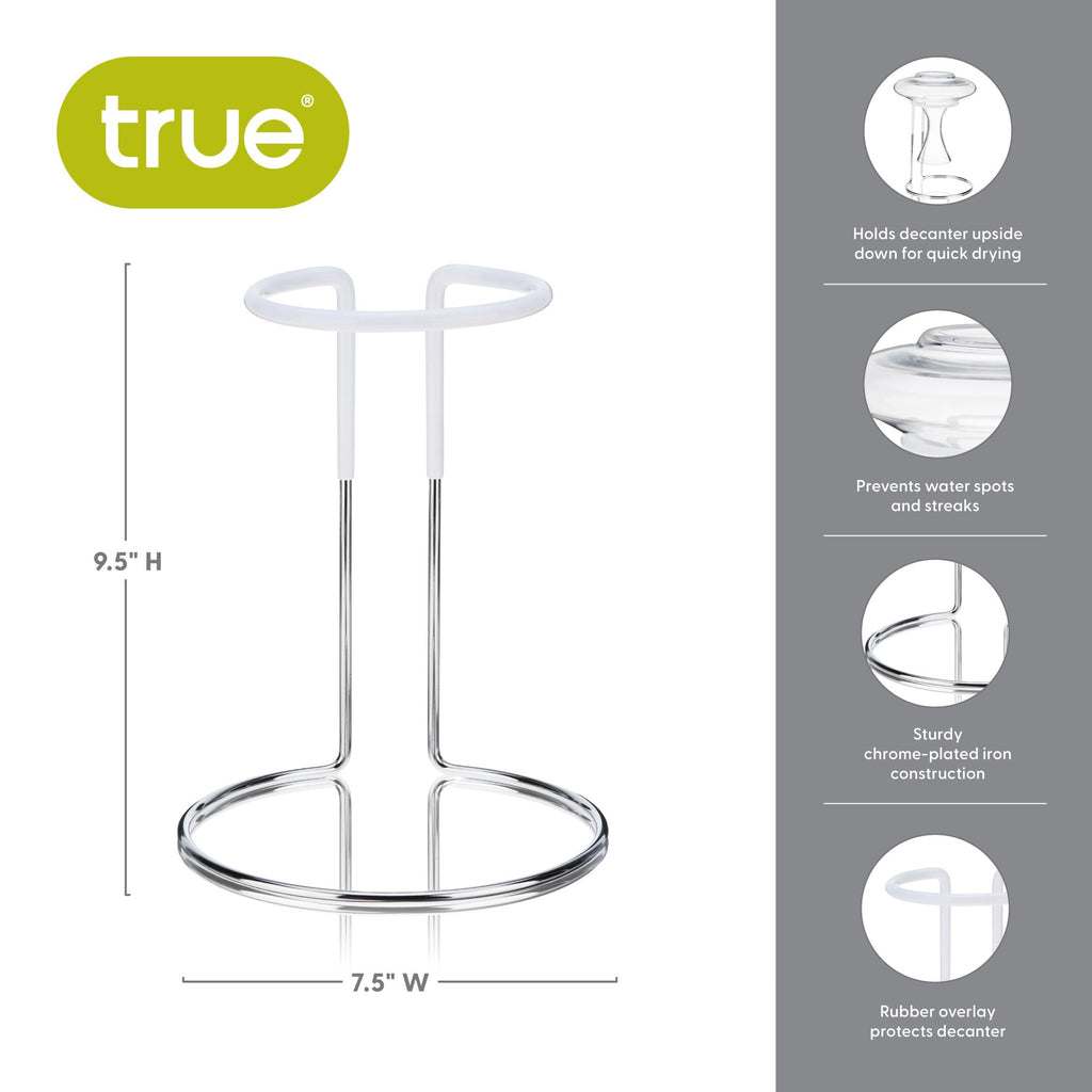 Wine Decanter Drying Stand and Holder, Essential Accessory Glassware Rack for a Spot-Free Finish, Rubber Coating
