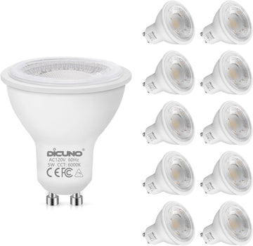 GU10 LED Bulb 5W, for Spotlight, Daylight White 6000K, 500LM, 10Pack