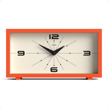 Odeon Desk Clock | Modern Rectangular Design | Orange