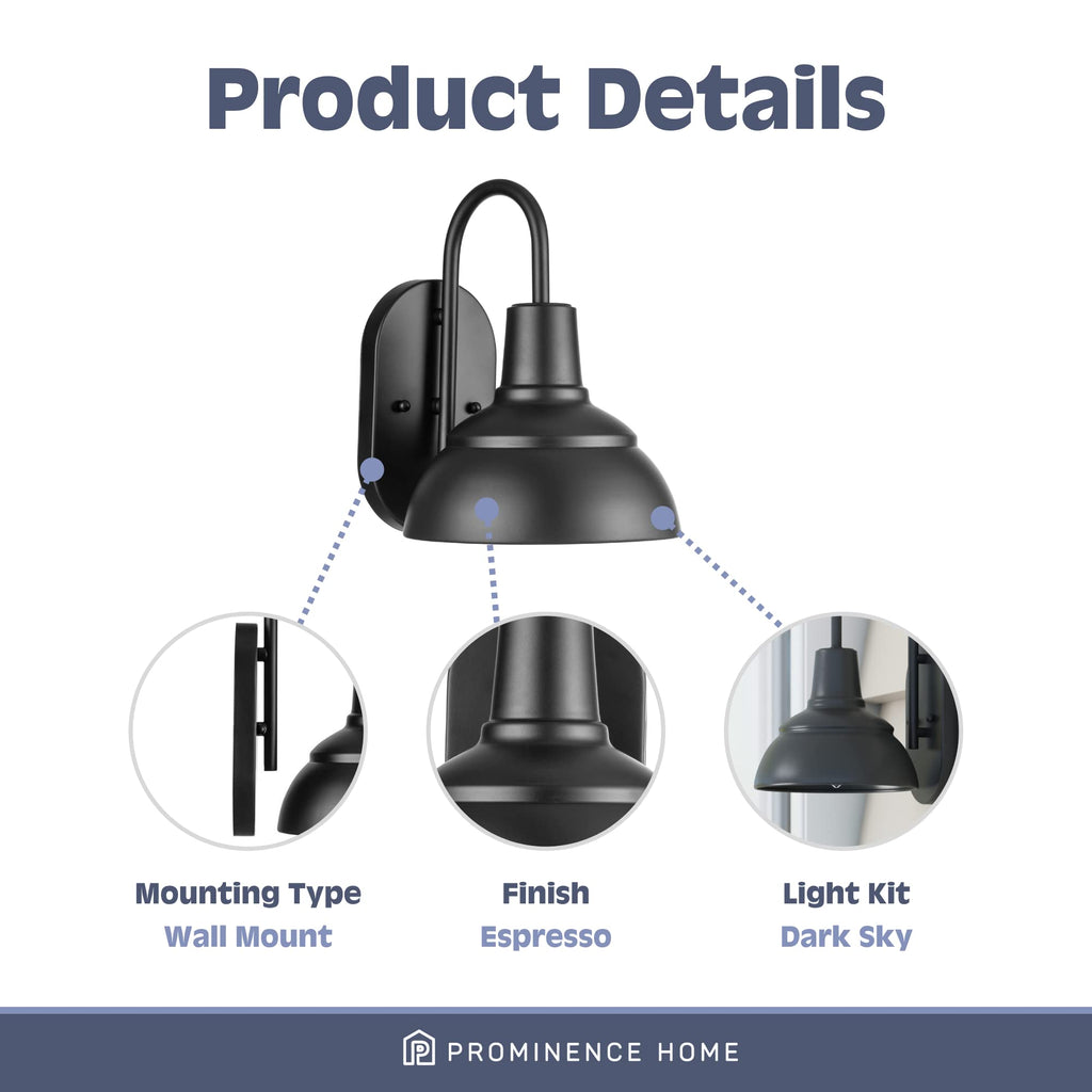 Brightondale Espresso Industrial Outdoor Sconce Lantern Coach Light - 51556-01