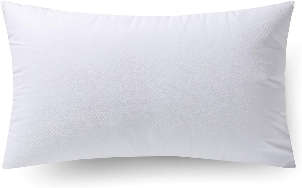 Hypoallergenic Lumbar Pillow Inserts 4 Pack, 12 × 20 Inches - Plush Polyester Throw Pillow Fillers for Sofas, Beds - Set of 4