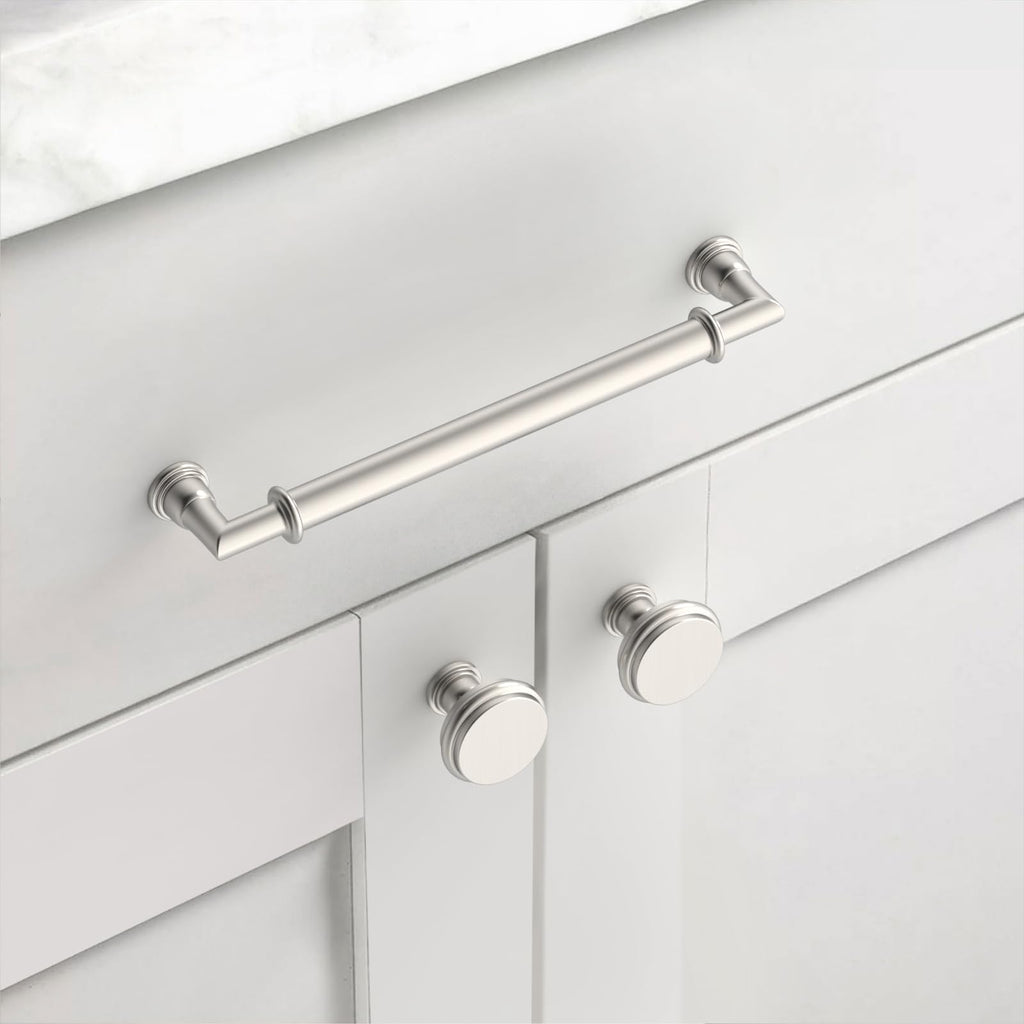 10 Pack 6.3 Inch(160mm) Brushed Satin Nickel Kitchen Cabinet Handles, Cabinet Pulls Kitchen Cabinet Hardware for