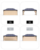 GarveeLife Hardtop Gazebo 12 ft x16 ft for All Weather, Double Polycarbonate Sheets Roof, Aluminum Alloy Frame, Net