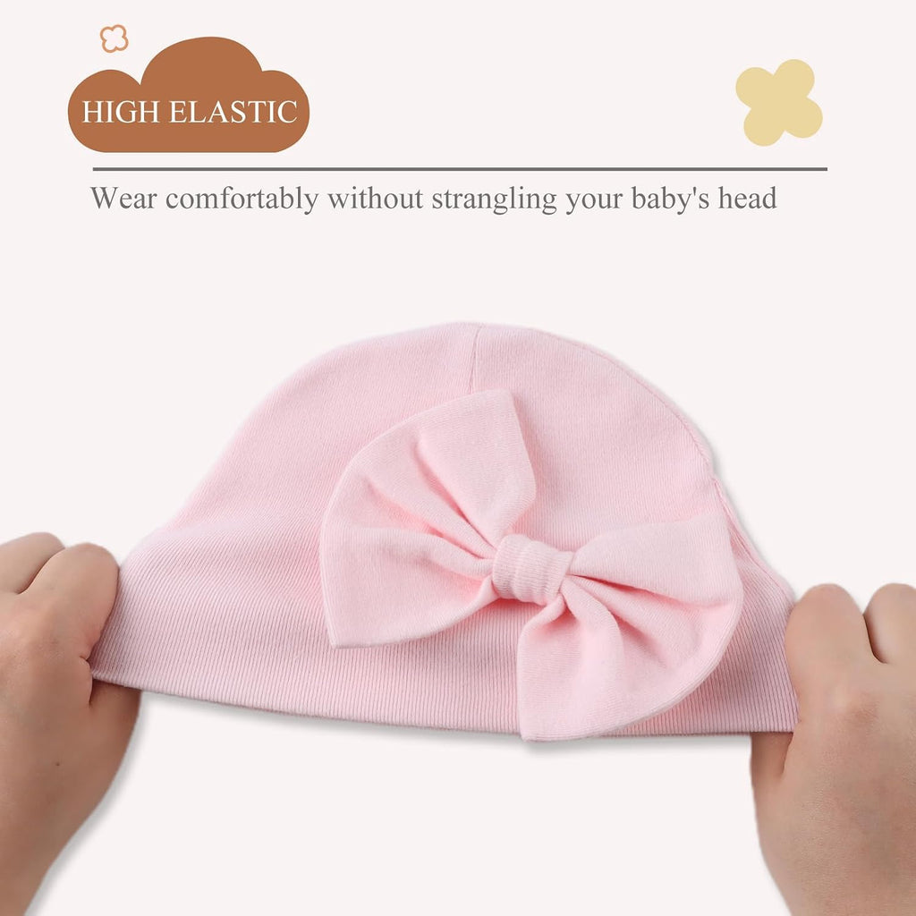 Baby Girl Hat Cotton Baby Bow Beanie Hats Spring Infant Hats for Girls
