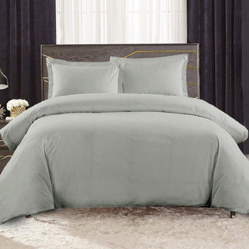300-Thread-Count Original Percale 3 Piece Duvet Cover Set 100% Cotton Percale, Superior Crispy Weave