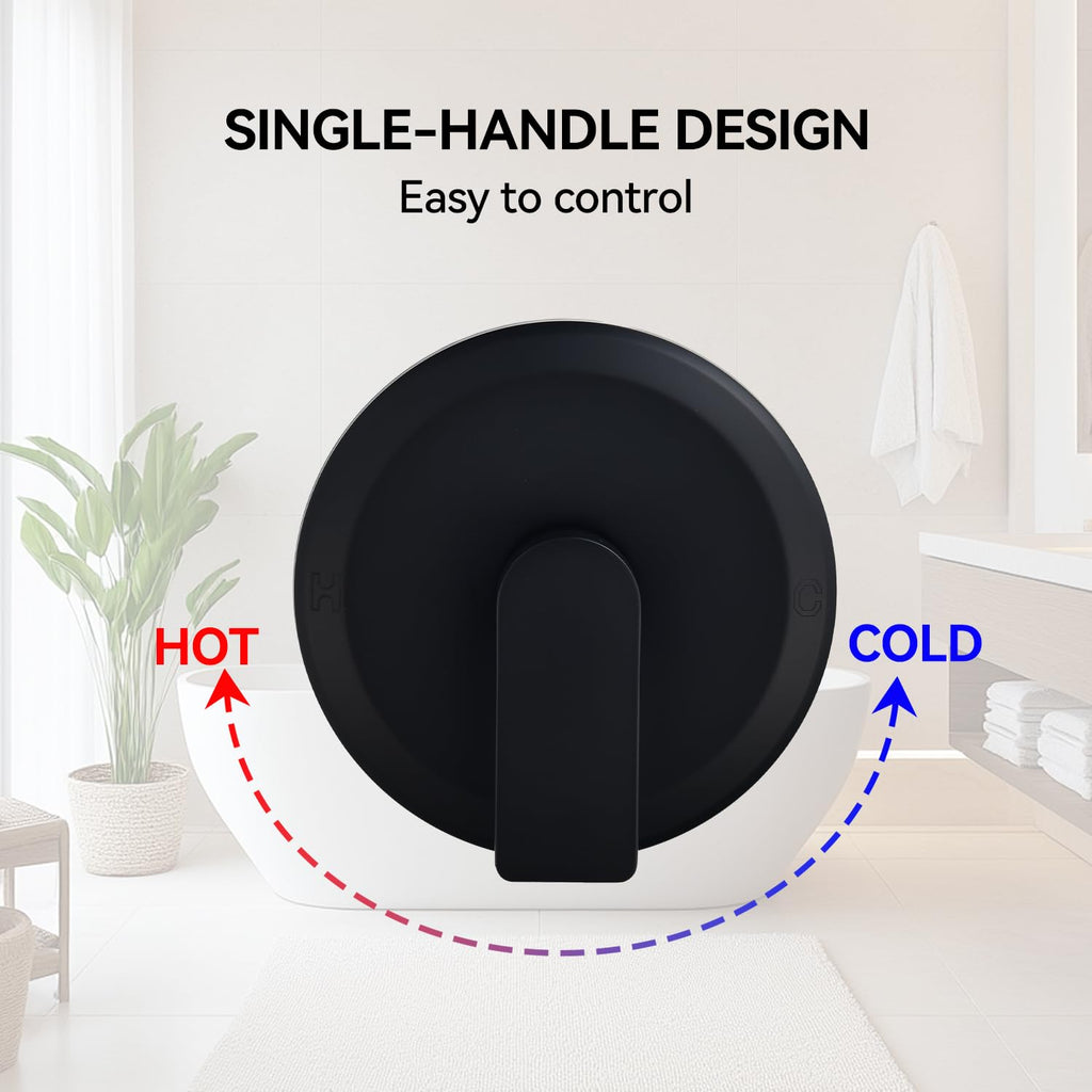 Tub Shower Faucet Set with Shower Head Black