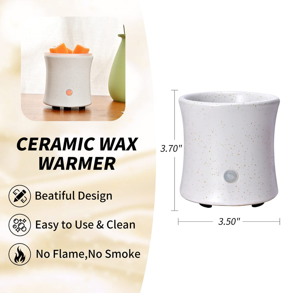 3 in 1 Ceramic Wax Melt Warmer with 4 Timer and Silicone Dish