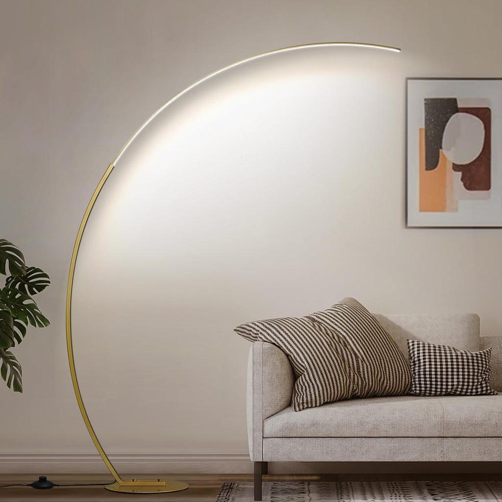 Dimmable LED Floor Lamp with 3 Color Temperatures, Ultra Bright Gold Arc Floor Lamp, Modern Standing Tall Lamp