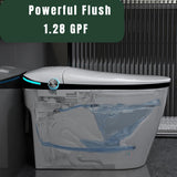 WinZo Luxury Smart Toilet, 1.28 Intelligent Bidet Toilet with Auto Flush, Heated Seat with Warm Water and Dryer