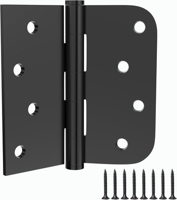 Door Hinge, 3-Pack Matte Black Door Hinges 4-inch Stainless Steel Hinges Ball Bearing Silent Hinge Interior Door