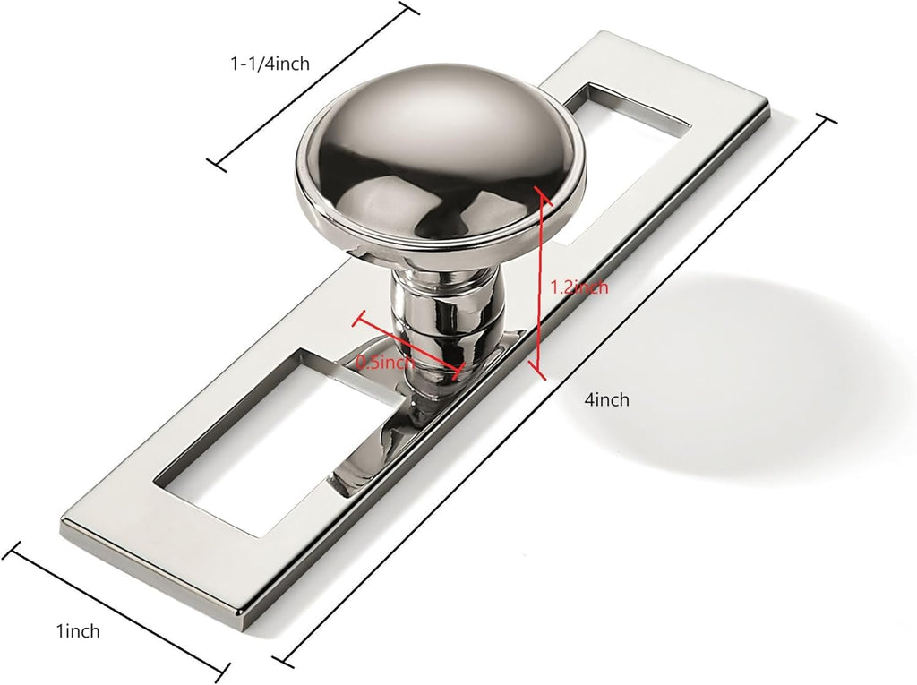 2 Pack 1-1/4 Inch Cabinet Knobs Backplate with 4 Inch Base Plate Zinc Solid Polished Nickel Kitchen Cabinet Handles