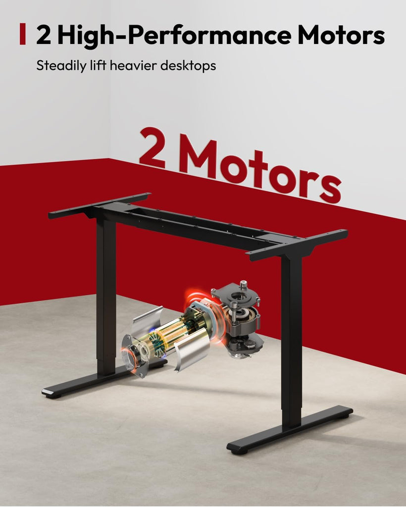 Dual Motor 71''x 32'' Large Height Adjustable Standing Desk | Sit Stand Desk with Splice Board , Ergonomic Computer