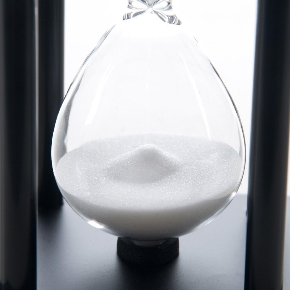 60 Minutes Hourglass, Wood Sand Timer, White