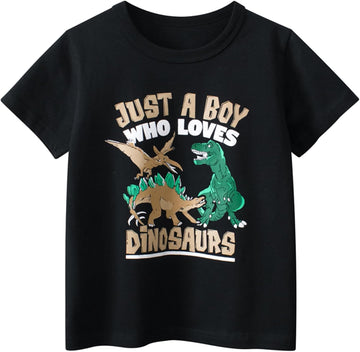 Boys Cotton Graphic T-Shirts Short & Long Sleeve Crewneck Kids Tee