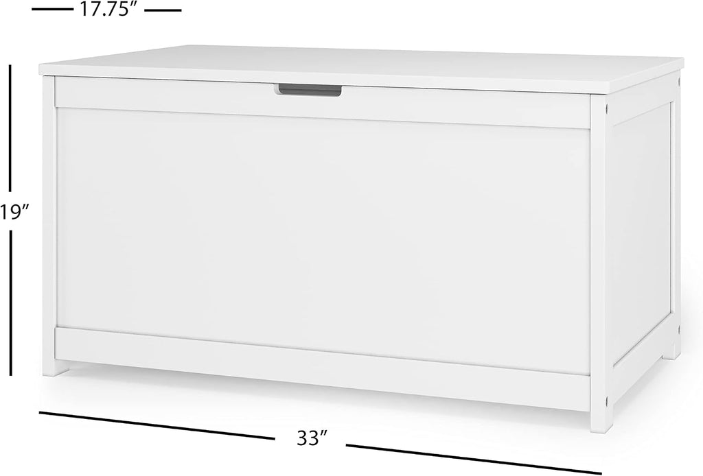 33" Wood Toy Box, Large Toy Chest Storage Organizer, Soft Close Safety Hinges, Ventilation Hole, 6 Cubic Ft