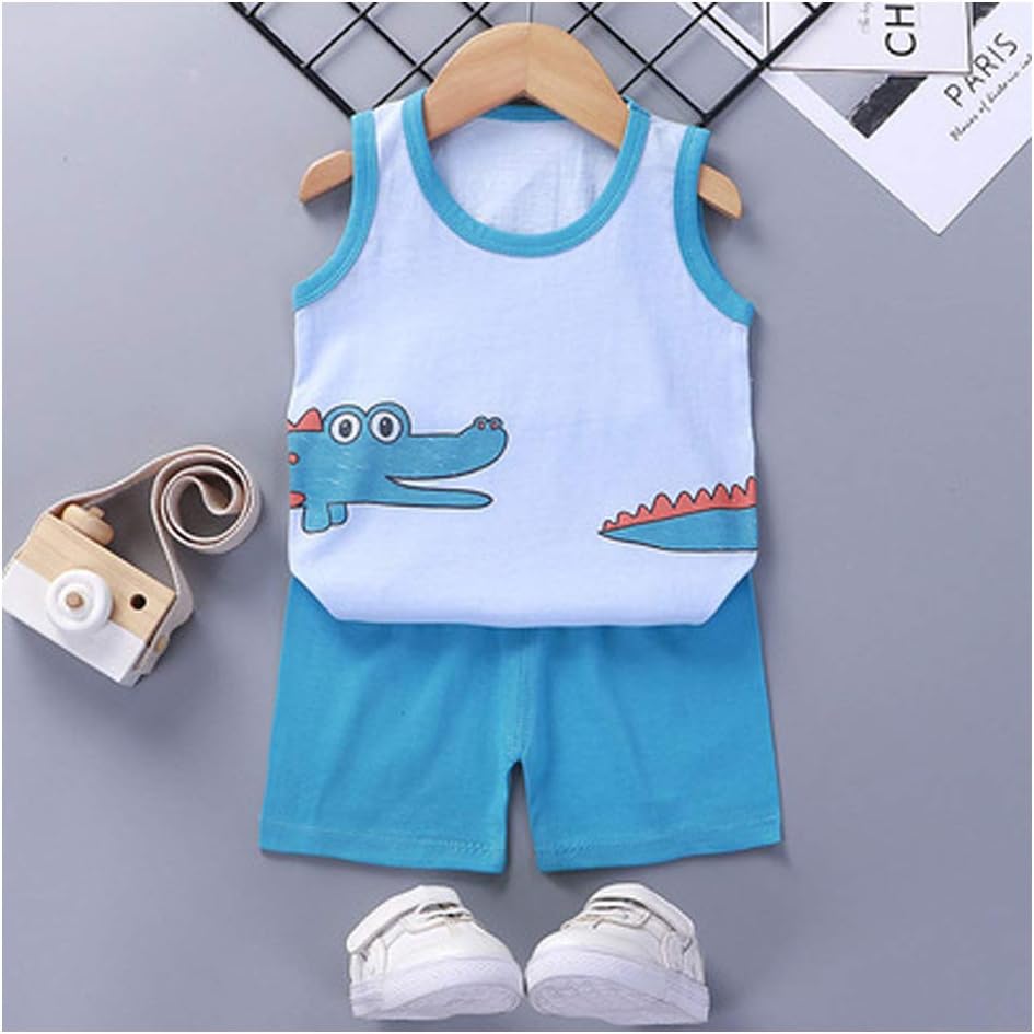 Toddler Boys Tank Tops and Shorts Set 4pcs Summer Outfits