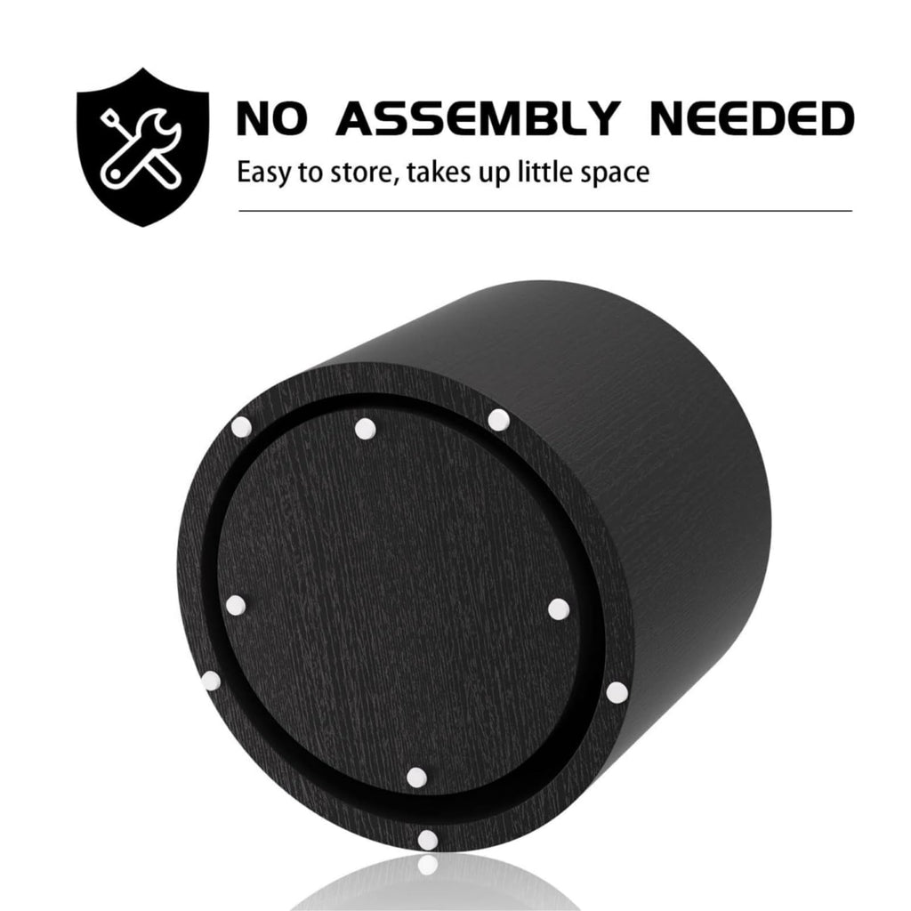Nesting Coffee Set of 2, Wood Round Coffee, Modern Coffee for Small Space Living Room, Black