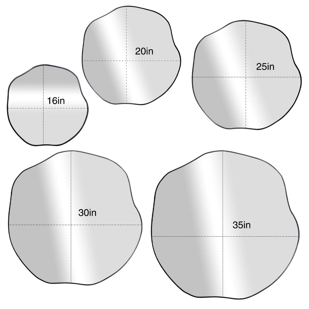 35" Scalloped Wall Mirror, Irregular Shaped Frameless Mirror