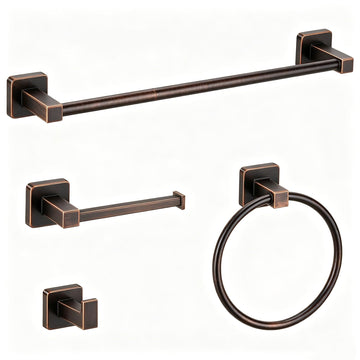 Oil Rubbed Bronze Stainless Steel 24In Towel Bar Set, 4 Pieces