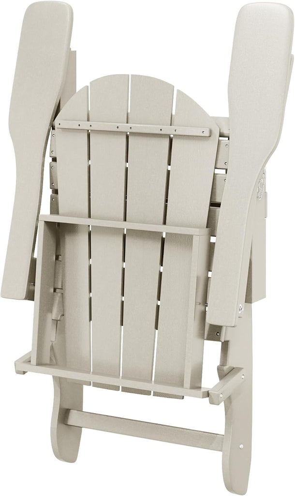 WO Home Furniture Laguna Folding Adirondack Chairs Set of 2, HDPE Patio Chair, All Weather Use Fire Pit Chair for