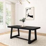 72 Inch Farmhouse Dining Table, Solid Wood Rustic Kitchen Table, Large Wooden Rectangular Dinner Table for Dining