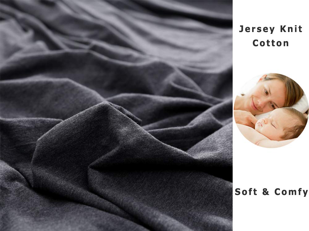 Jersey Fitted Sheet Only Heather Charcoal Grey