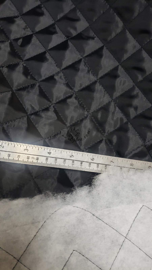 Polyester Quilted Padded Lining Fabric Black, 60" Wide, Sold by Yard, in Yards Continuous.
