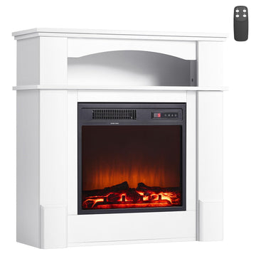 33 inch Freestanding Fireplaces, 1500W Fake Electric Fireplace Stove Heater with Mantel, Overheating