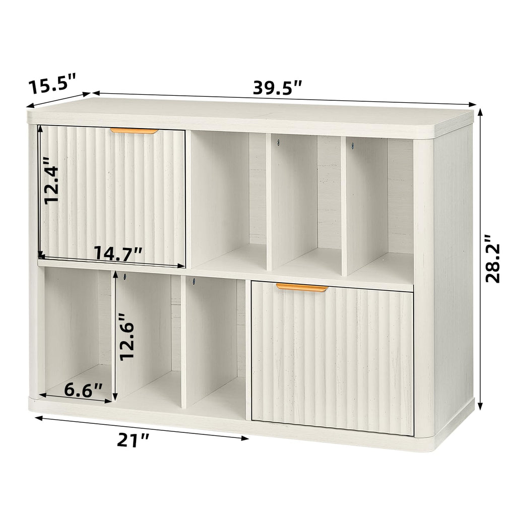 Large Record Player Stand - 39.5" Record Cabinet with Open Vinyl Storage Holds up to 400 Albums, Modern Vinyl Player