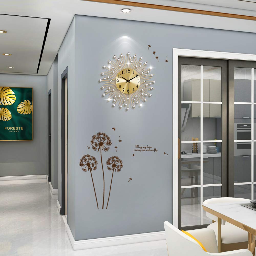 Large Wall Clocks Decor Modern Gold Silent Clock