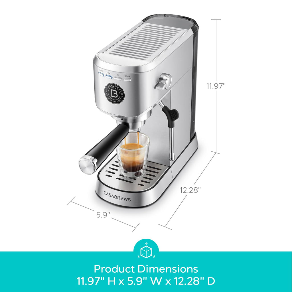 Stainless Steel Espresso Machine with Steam Wand
