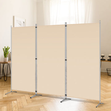 3 Panel Room Divider, 6 Ft Tall Folding Privacy Screen Freestanding Room Partition Wall Dividers, 102''W x 20''D x