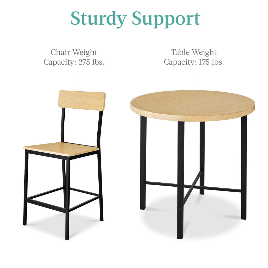 Choice Products 5-Piece Modern Round Counter Height Dining Set Kitchen, Dining Room w/ 4 Chairs, 1.5in Thick Table