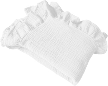 Muslin Baby Blankets 43.3x43.3 Soft Unisex Swaddle Blanket (White)