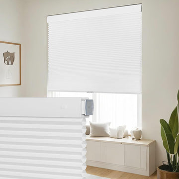 No Drill Cordless Cellular Shades, Light Filtering Honeycomb Blinds for Indoor Window, Thermal Insulated Noise