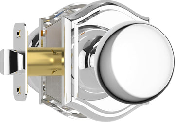 Passage Door Knob Interior, Bright Chrome, Zinc Alloy