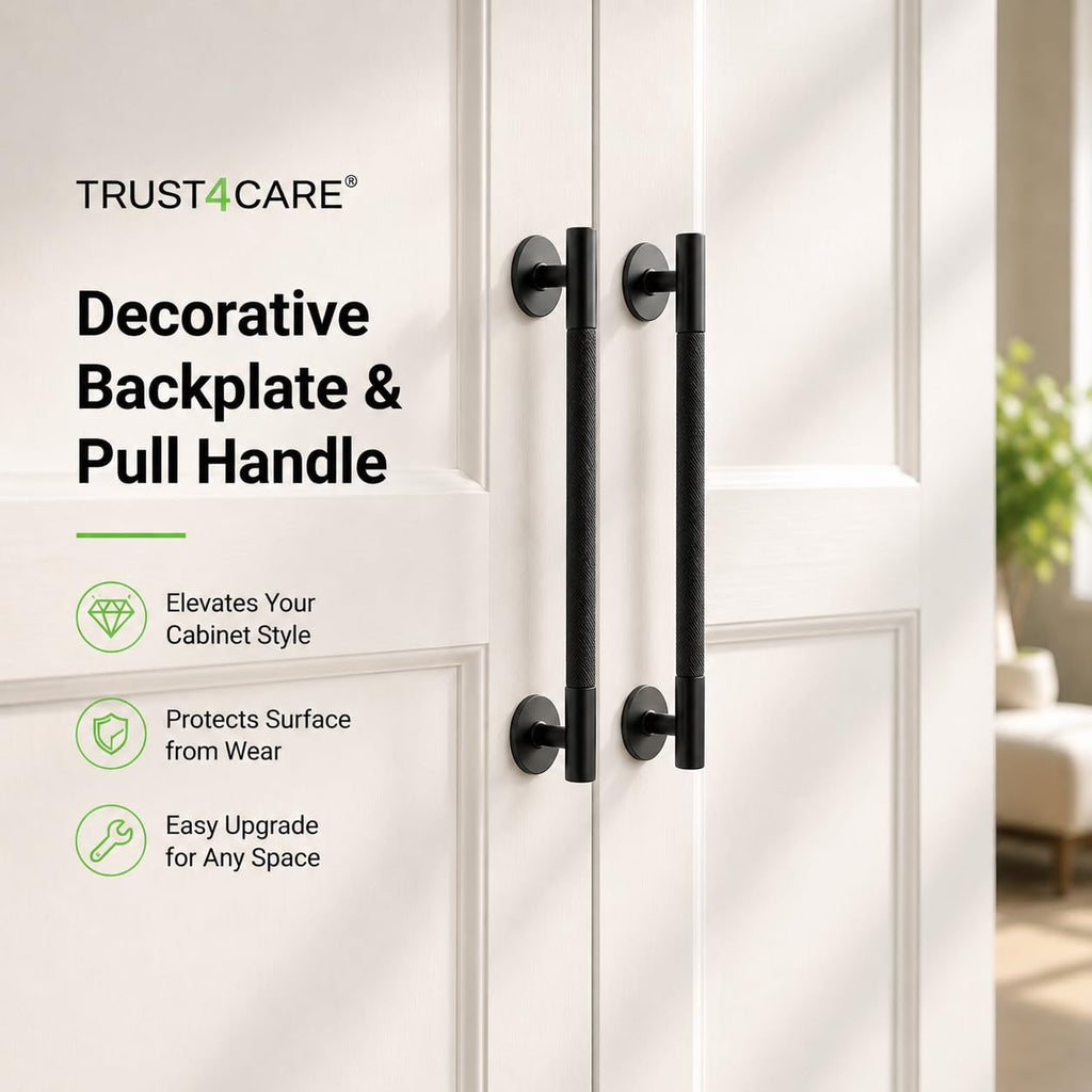 2.3" Black Backplates for Bifold Closet Door Cabinet Knob