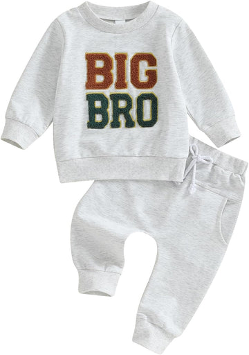 Big Lil Bro Toddler Boy Clothes Long Sleeve Tops Pants Brothers Matching Outfits