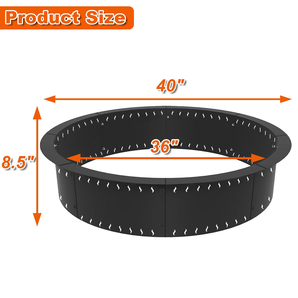 Smokeless Fire Pit Ring Insert, 36 Inch Firepit Ring