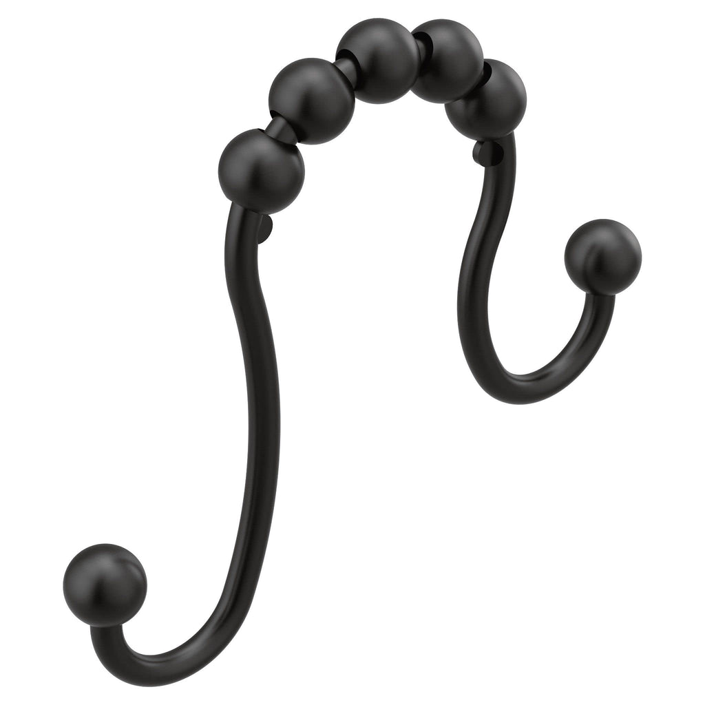 Matte Black Shower Curtain Rings, Pack of 12