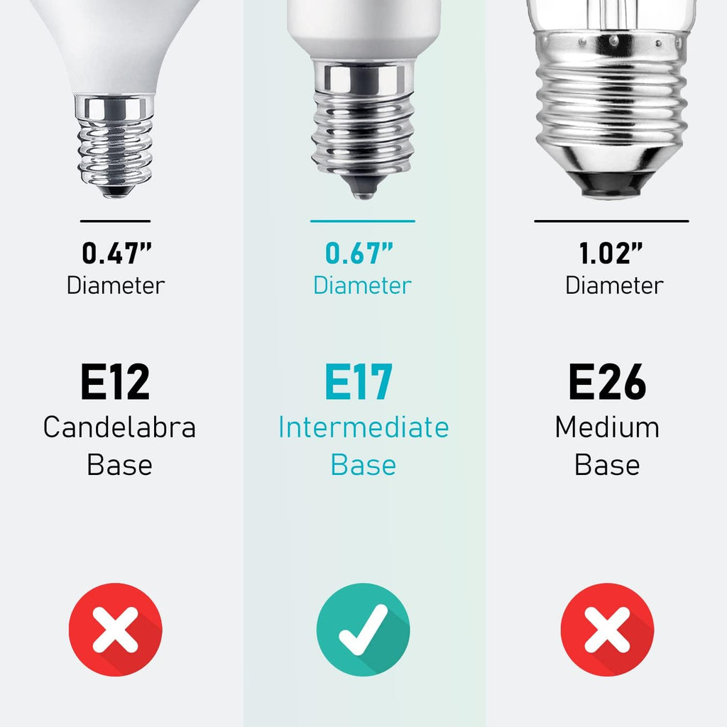 E17 LED Bulb 6W(60 Watt Equivalent), Intermediate Base Spotlight Bulb, Warm White 3000K, 600 Lumen, E17 Reflector R14