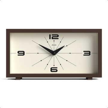 Odeon Desk Clock | Modern Rectangular Design | Brown