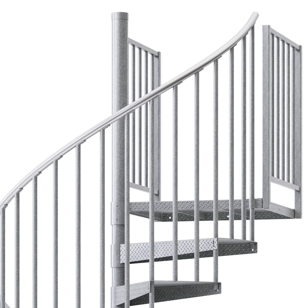 Reroute Industrial Galvanized Exterior 60in Diameter, Fits Height 110.5in - 123.5in, 2 36in Tall Platform Rails