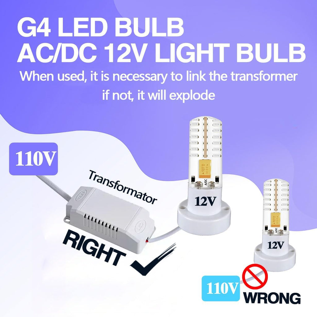 Blue G4 LED Bulb 12V, 3W 20W-30W Halogen G4 Bi-Pin Bulbs