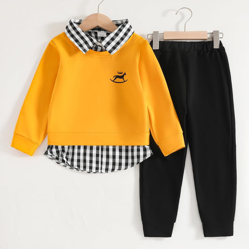 Toddler Boy Clothes Long Sleeve Sweatshirt Tops and Pants Boys Piece Kids Winter Outfits