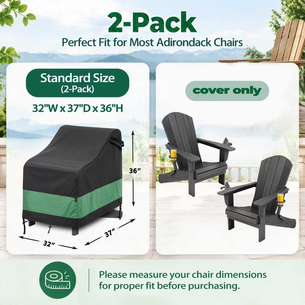 Adirondack Chair Cover 32W x 27D x 36H in Outdoor chair cover